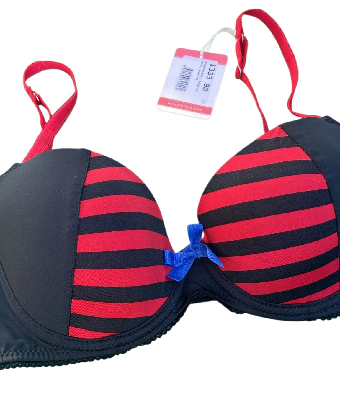 Sujetador Estilo Marinero Rojo y Negro – Talla 90B