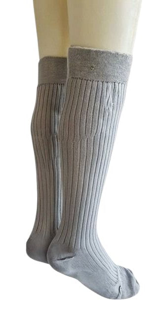 Calcetines Largos de Canalé Gris – Talla 40-45