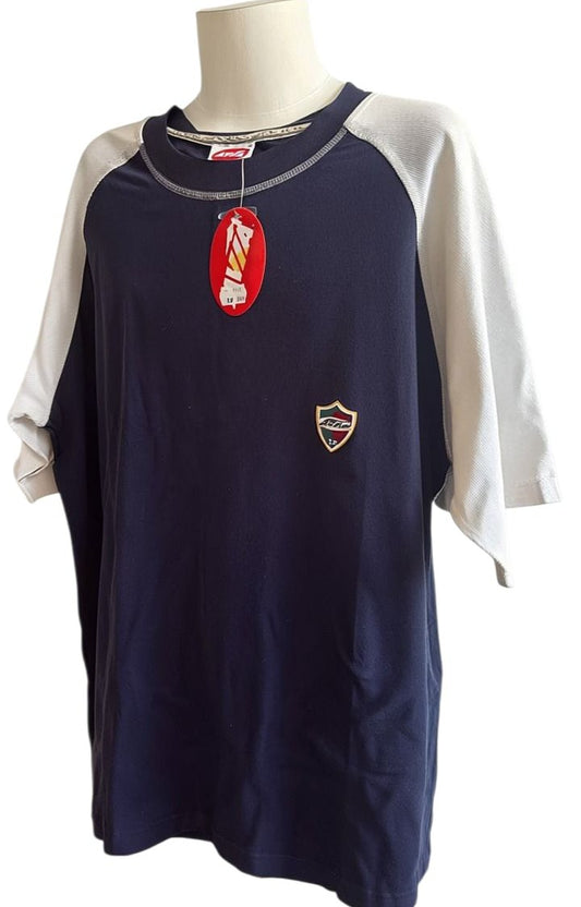 Camiseta Casual de Hombre Azul Marino y Gris – Talla XL