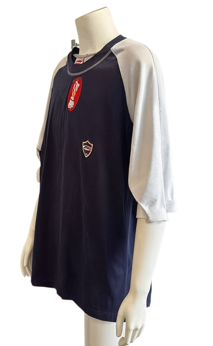 Camiseta Casual de Hombre Azul Marino y Gris – Talla XL