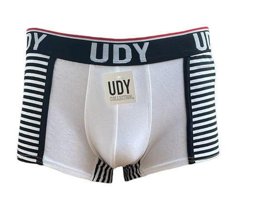 Boxer Masculino UDY Collection Rayas Blancas y Negras