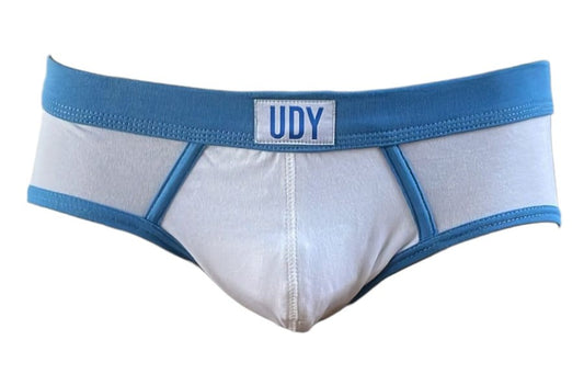 Slip para Hombre UDY Blanco con Azul – Estilo Deportivo