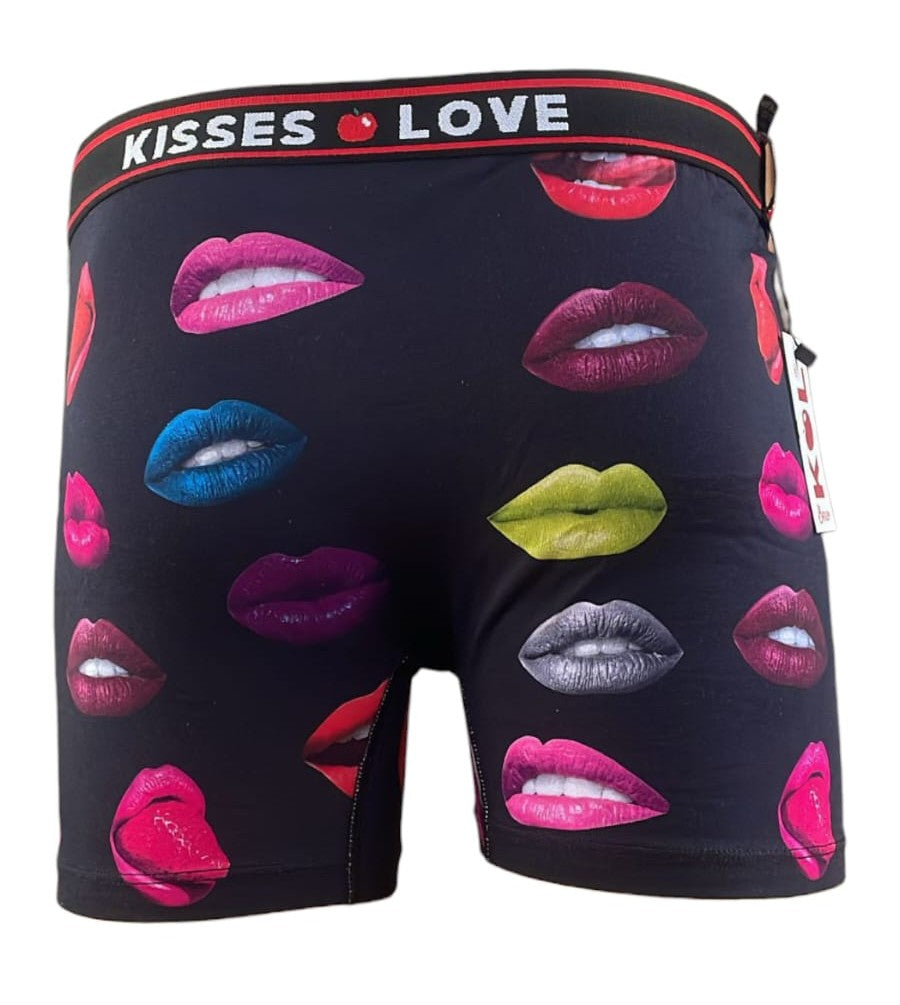 Boxer Masculino "Kisses Love" con Estampado de Labios Multicolor