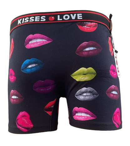 Boxer Masculino "Kisses Love" con Estampado de Labios Multicolor