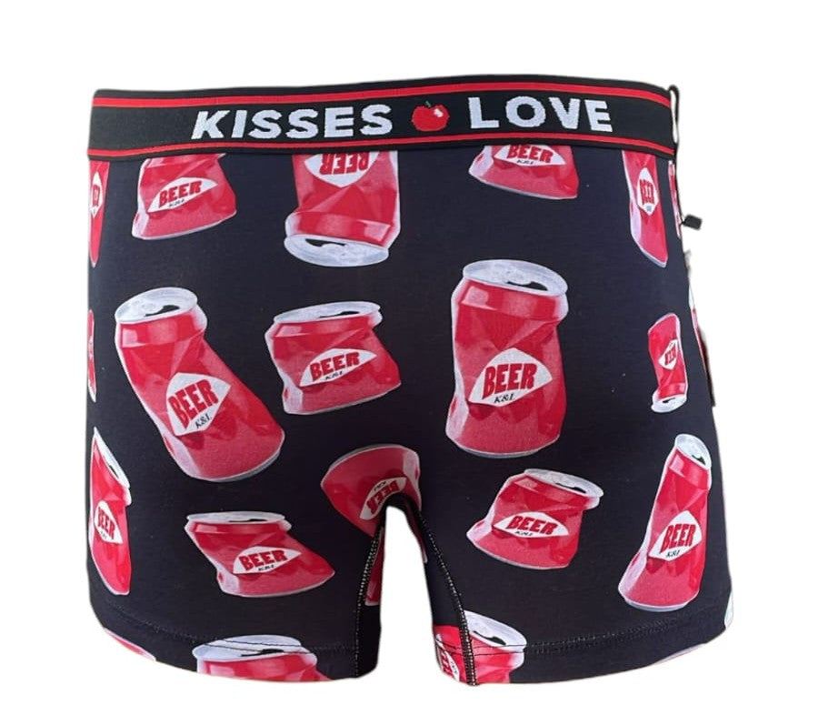 Bóxer para Hombre Kisses & Love Estampado de Latas de Cerveza