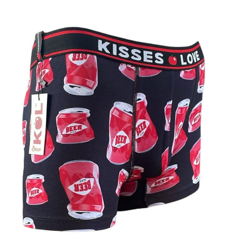 Bóxer para Hombre Kisses & Love Estampado de Latas de Cerveza