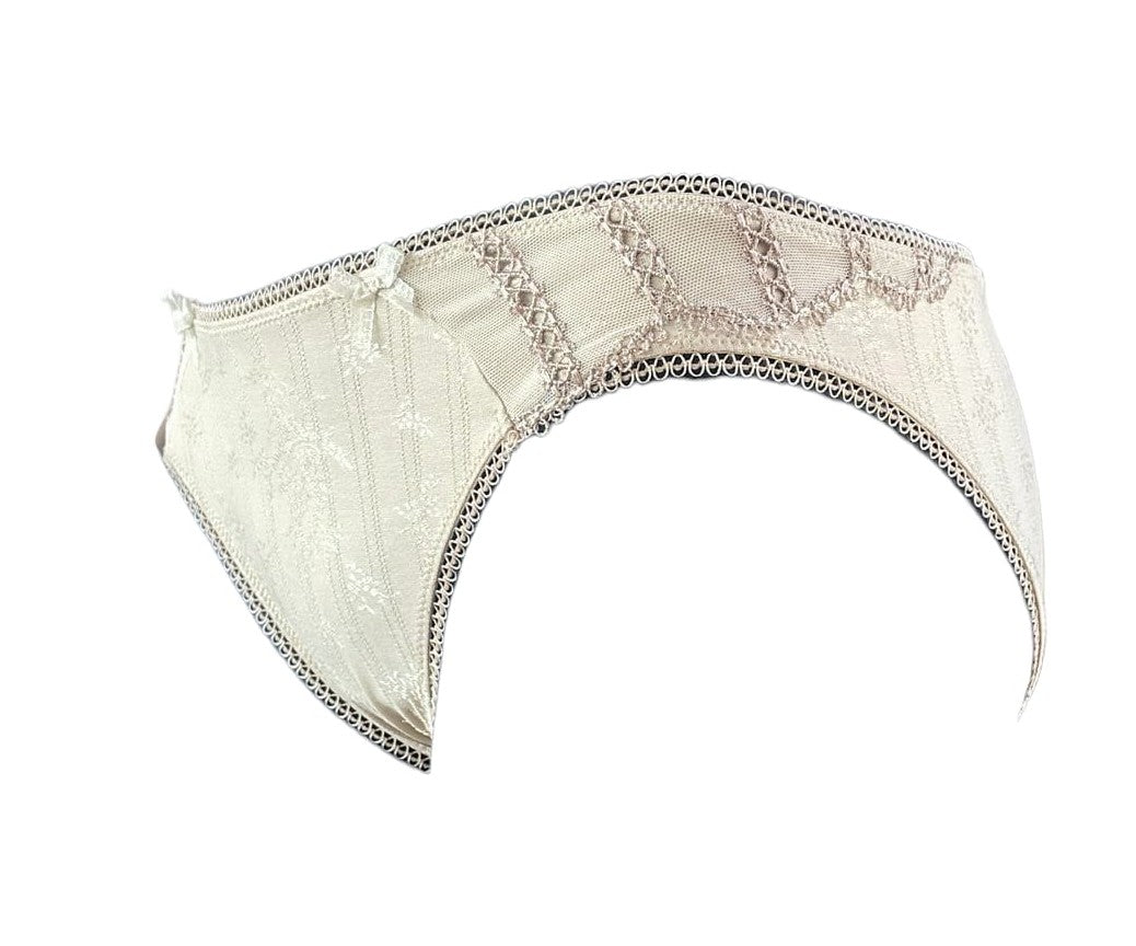 Braga Clásica Beige con Encaje – Talla M