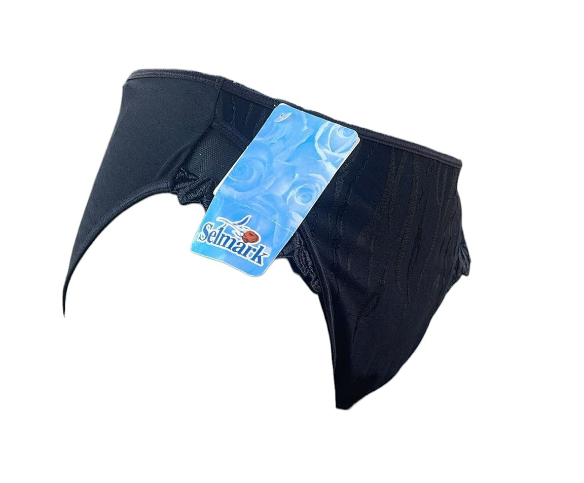 Braga Clásica Negra con Detalle Fruncido – Talla L