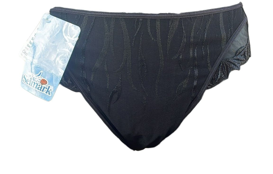 Braga Clásica Negra con Detalle Fruncido – Talla L