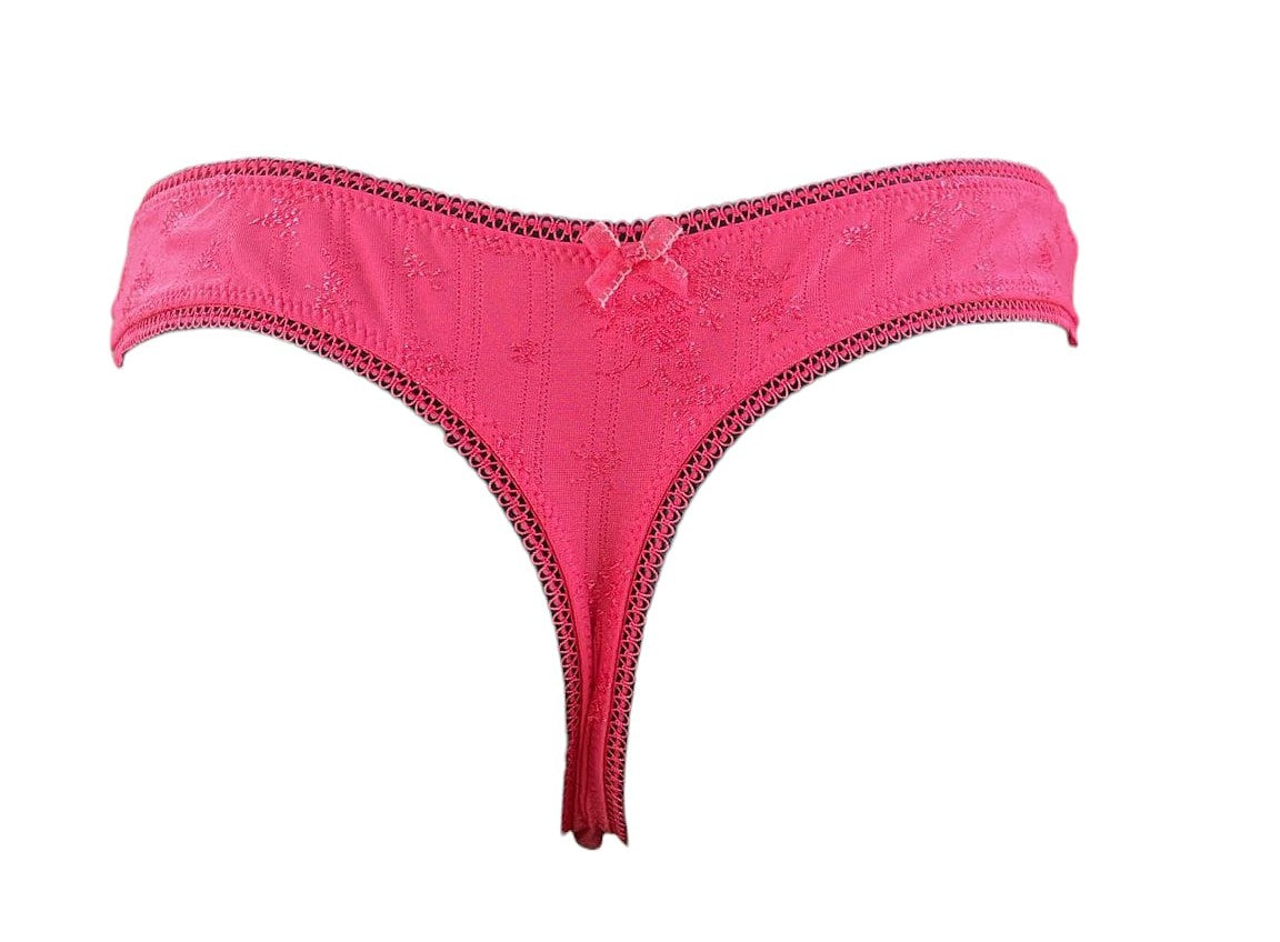 Tanga Clásico Rosa con Encaje – Talla XL